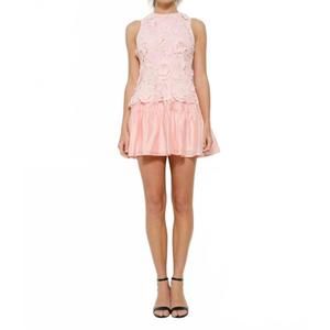 NEW INA FASHION women's floral tiered mini dress in light pink